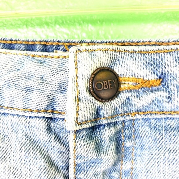 Obey Propaganda Distressed Cutoff Lace Short shorts size 28 - Picture 7 of 11